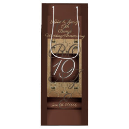 Bolsa Para Vino 19° aniversario Boda Bronce oscuro