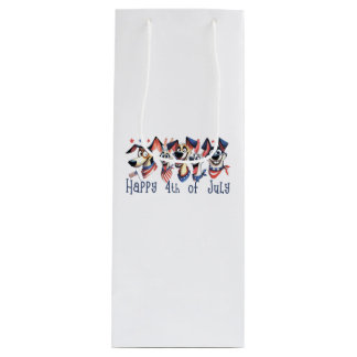 Bolsa Para Vino 4 de julio. Día de la Independencia. Perros divert