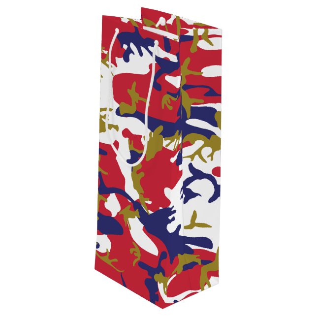Bolsa Para Vino 4th of July, Independence day, Camouflage Gold (Angulo reverso)