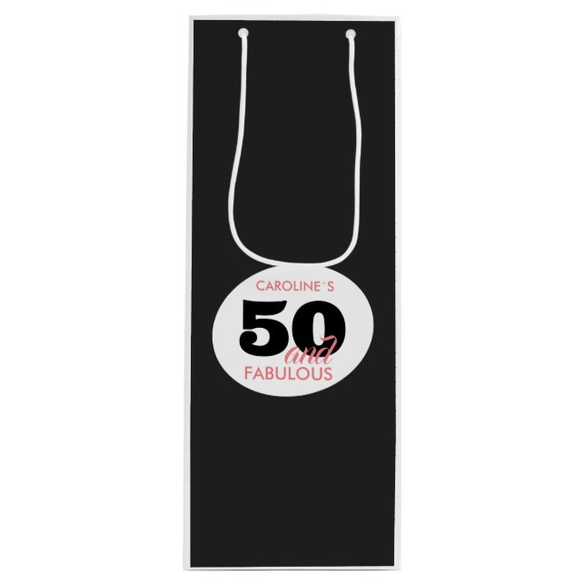 Bolsa Para Vino 50.º cumpleaños 50 y fabuloso (Anverso)