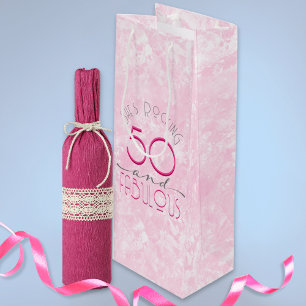 Bolsa Para Vino 50 y fabulosa tipografía retro rosa vintage