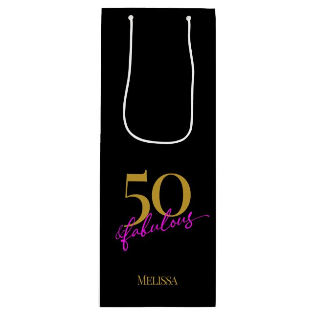 Bolsa Para Vino 50 y Fabuloso Black Gold Pink (Anverso)