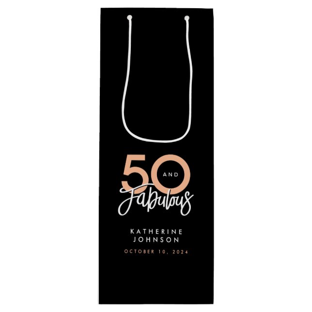 Bolsa Para Vino 50 y fabuloso cumpleaños 50 del Moderno (Anverso)