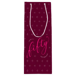 Bolsa Para Vino 50 y fabuloso Pink Caliente Moderno 50 cumpleaños