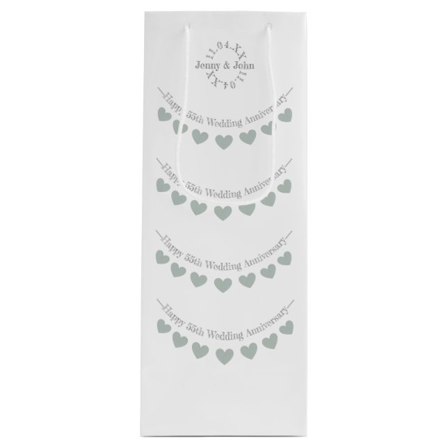 Bolsa Para Vino 55.º conglomerado de aniversario de bodas Esmerald (Anverso)