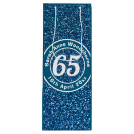 Bolsa Para Vino 65º cumpleaños con nombre, edad y vino de citas