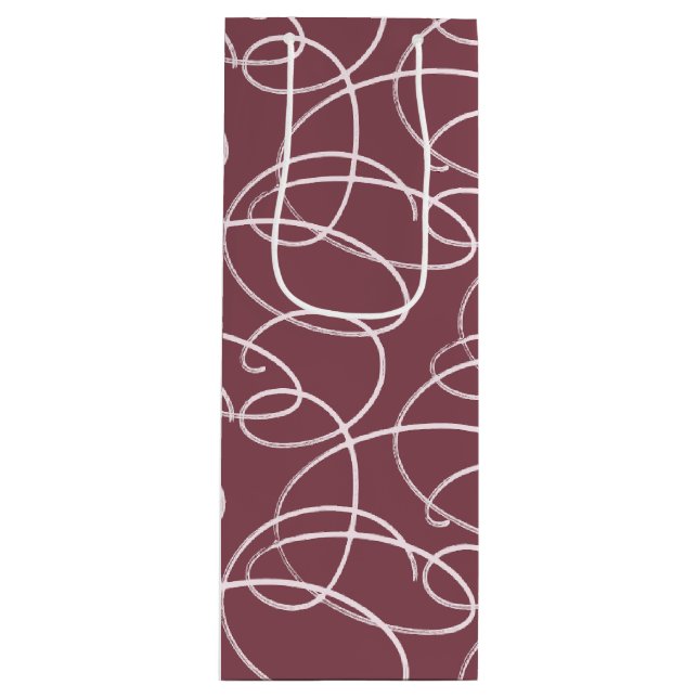 Bolsa Para Vino Abstract Swirling Vine | Modern Line Art Mauve (Anverso)