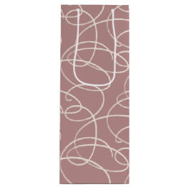 Bolsa Para Vino Abstract Swirling Vine | Modern Line Art Pink