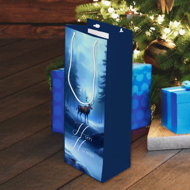 Bolsa Para Vino Adorables Fiestas de Invierno Mágico Editables (Subido por el creador)