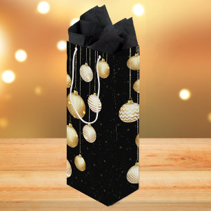 Bolsa Para Vino Adornos de árbol de Navidad de bolas de oro sobre 