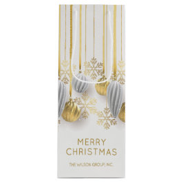 Bolsa Para Vino Adornos navideños retro oro y plata 