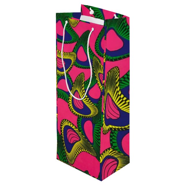 Bolsa Para Vino African Print Wine Gift Bag (Angulo reverso)