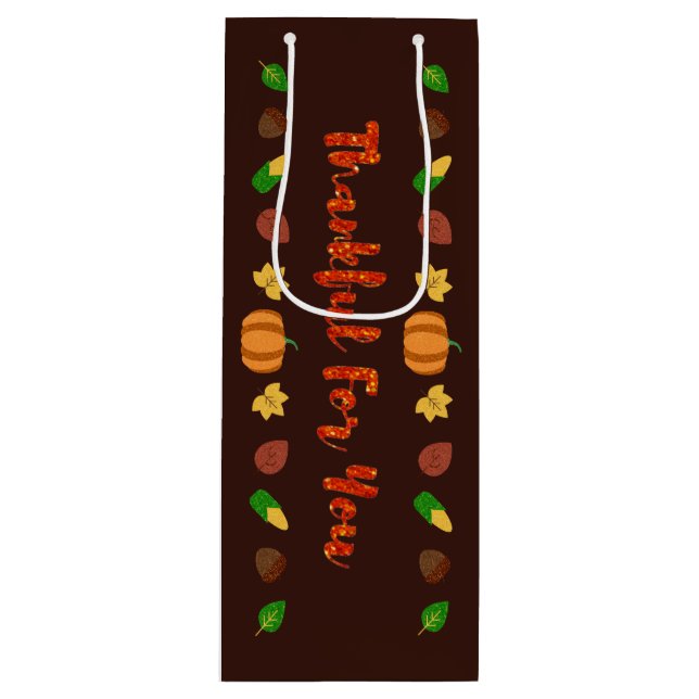 Bolsa Para Vino Agradecimiento Por Ti Acción De Gracias (Anverso)