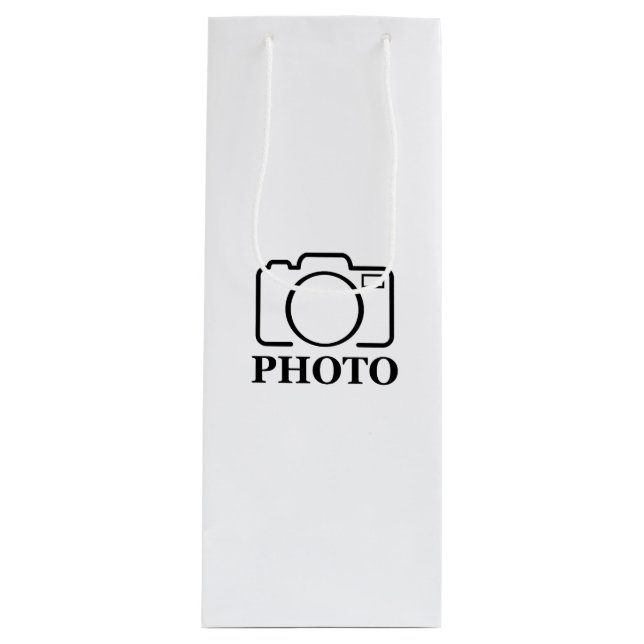 Bolsa Para Vino Agregar foto personalizada boda moderno lindo eleg (Anverso)