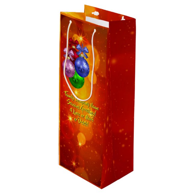 Bolsa Para Vino Agregar Navidades coincidentes de texto de nombre (Angulo Anverso)