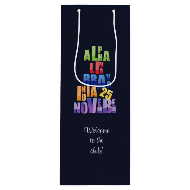 Bolsa Para Vino Albin 25 Alfabeto fonético (Anverso)