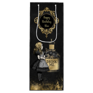 Bolsa Para Vino Alicia negra y dorada me bebe