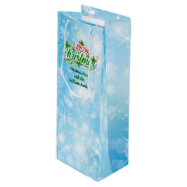 Bolsa Para Vino Añadir nombre coincidente Feliz Navidad Azul regal