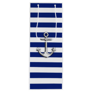 Bolsa Para Vino Ancla de plata clásica