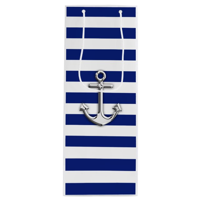 Bolsa Para Vino Ancla de plata clásica (Anverso)