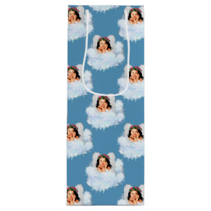 Bolsa Para Vino Ángel en las nubes 3-Blue-WINE GIFT BAG