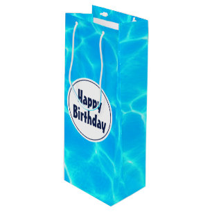 Bolsa Para Vino Aniversario de la foto del agua de la piscina azul