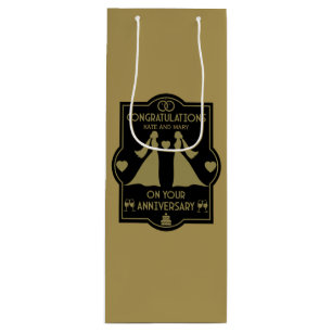 Bolsa Para Vino Aniversario del Boda de Chicas gay