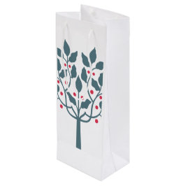Bolsa Para Vino árbol de bayas rojas y verdes