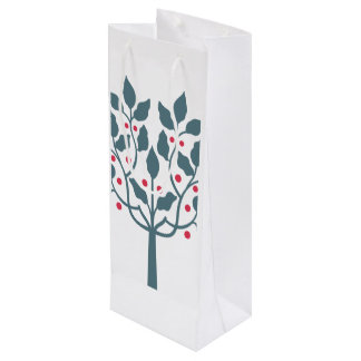 Bolsa Para Vino árbol de bayas rojas y verdes