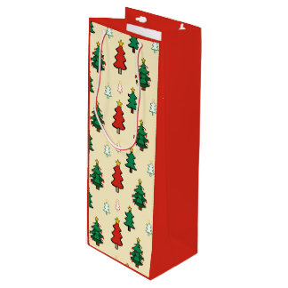 Bolsa Para Vino Árbol de Navidad con estrella de patrón ininterrum