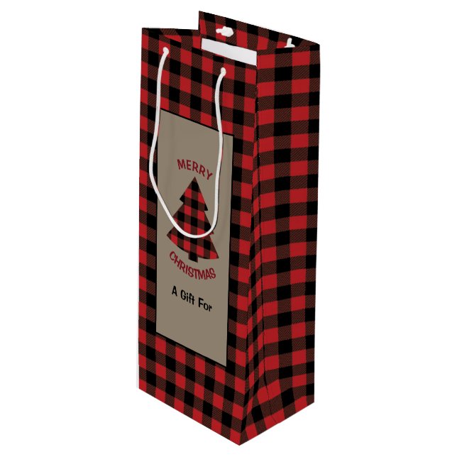 Bolsa Para Vino Árbol de Navidad de búfalo rojo colocado (Angulo Anverso)