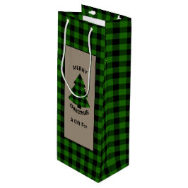 Bolsa Para Vino Árbol de Navidad de búfalo verde de bosque