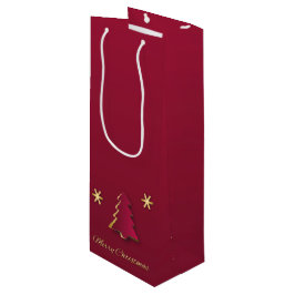Bolsa Para Vino Árbol de navidad elegante con clase del rojo del