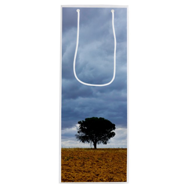 Bolsa Para Vino Árbol en un campo vacío (Anverso)