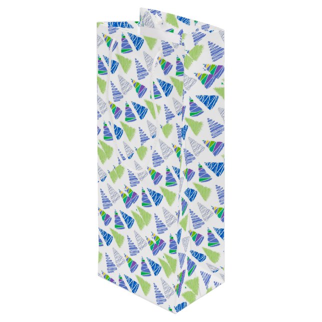Bolsa Para Vino Árboles de Navidad (Angulo reverso)