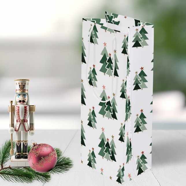 Bolsa Para Vino Árboles navideños modernos (Cute Modern Christmas Trees Wine Gift Bag)