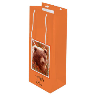 Bolsa Para Vino Aroma de oso pardo pintado con fuego de marihuana