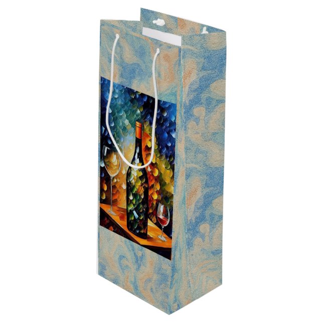 Bolsa Para Vino Artistic Wine Gift Bag – City Night Design (Angulo Anverso)
