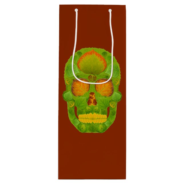 Bolsa Para Vino Aspen Leaf Skull 10 (Anverso)