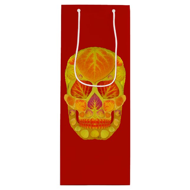 Bolsa Para Vino Aspen Leaf Skull 13 (Anverso)