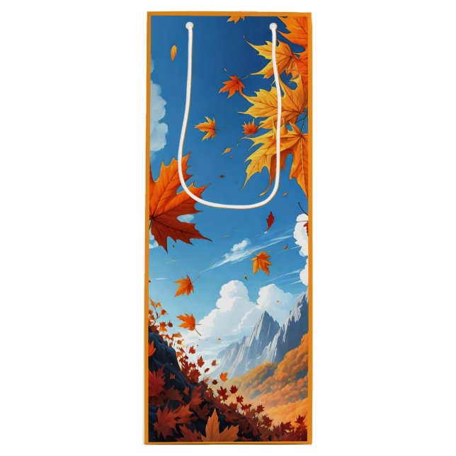 Bolsa Para Vino Authumn leaves orange (Anverso)