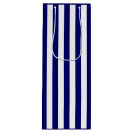 Bolsa Para Vino Azul Marino Oscuro y Raya Blanca