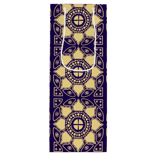 Bolsa Para Vino Azul y oro (Anverso)