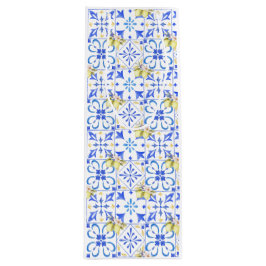 Bolsa Para Vino Azulejo Azul Patrón de Limón Country Francés