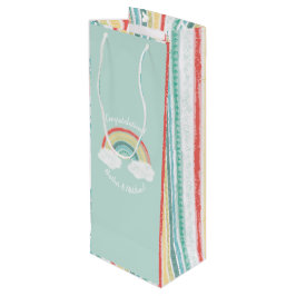 Bolsa Para Vino Baby Shower arcoiris