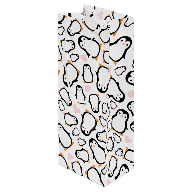 Bolsa Para Vino Baby Shower Pink Penguin (Angulo reverso)