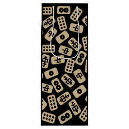 Bolsa Para Vino Baldosas de Mahjong marrones en negro