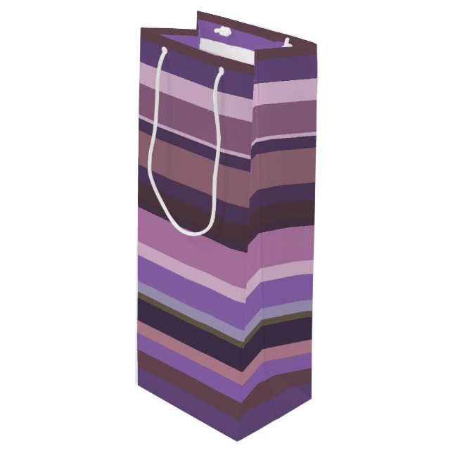Bolsa Para Vino Bandas horizontales malvas (Angulo Anverso)