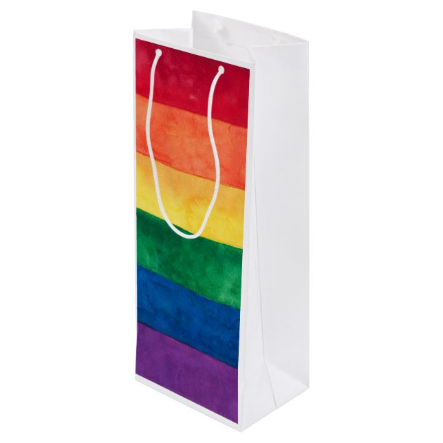 Bolsa Para Vino Bandera arcoiris del orgullo gay (Angulo reverso)