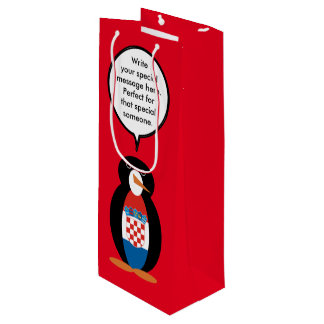 Bolsa Para Vino Bandera croata Ms Penguin Personalizada hablando 